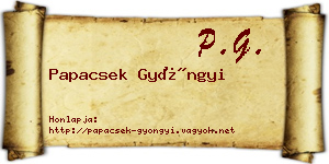 Papacsek Gyöngyi névjegykártya